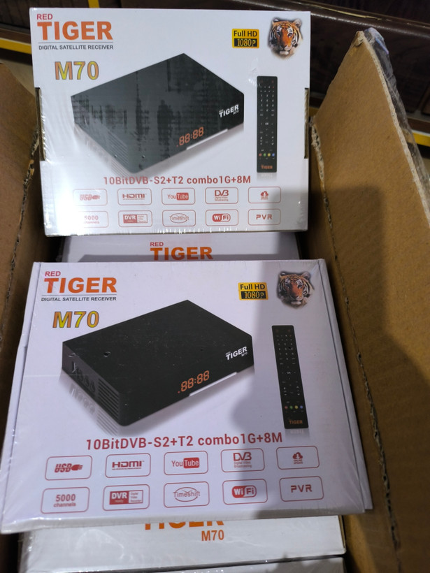 گیرنده دیجیتال پریمیوم تایگر ام 70 فول اچدی ده بیت رنگ h265 کمبو دارای گیرنده دیجیتال تلویزیون داخلی